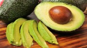 Sliced avocado on a cutting board